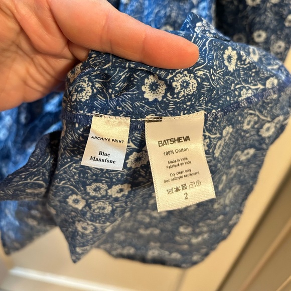 Batsheva X Laura Ashley Blue Floral Mini Dress Size 2 - Picture 6 of 7